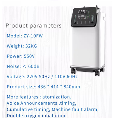 Gerador portátil inteligente completo da máquina do oxigênio do Nebulizer 10 litros